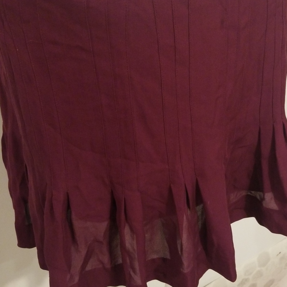 CATHERINE MALANDRINO 100% silk plum mini skirt - Picture 2 of 7